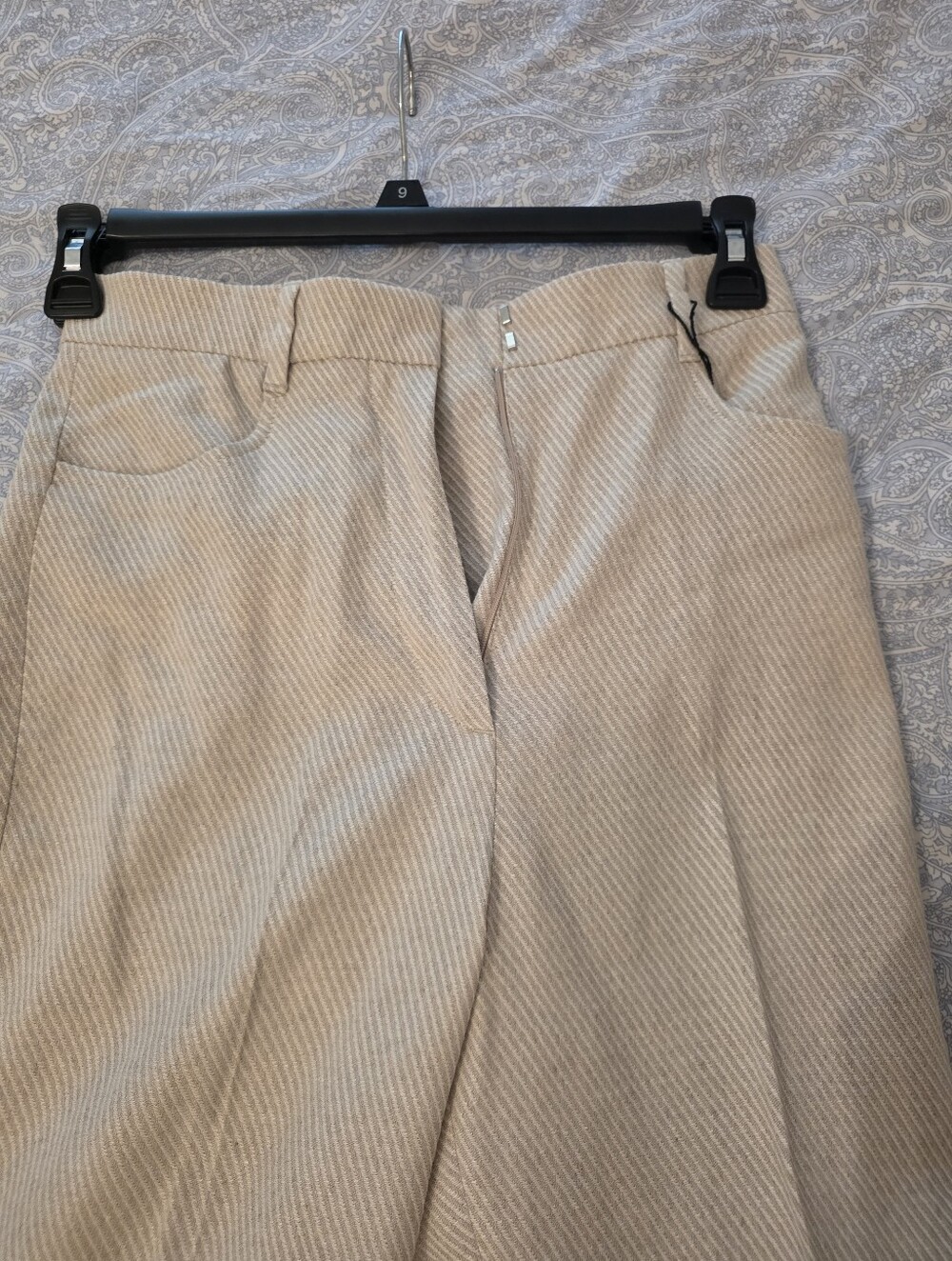 Women Beige Twill Dress Pants